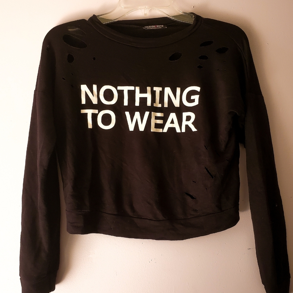 Fashion Nova Nothing To Wear Distressed Top